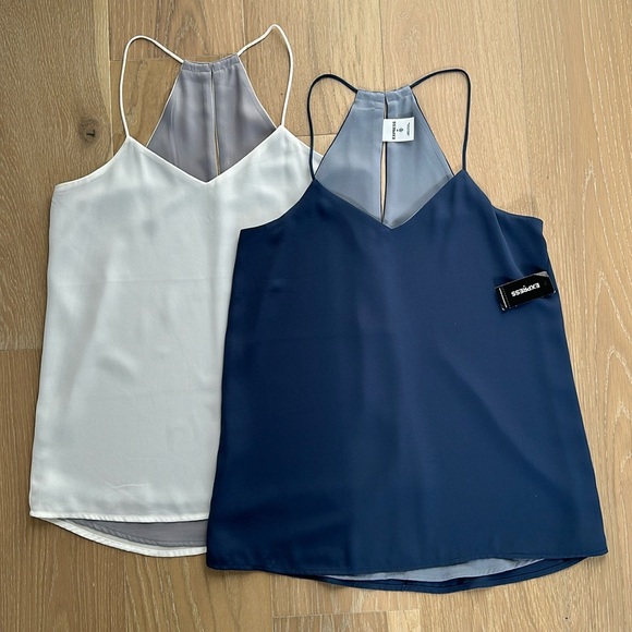 Express Tops - Express Barcelona Tank Top BUNDLE Office Workwear Business Layering Blue White